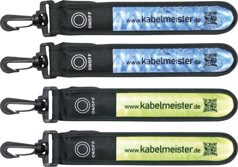 BIKE LEUCHTBAND2 - LED-Leuchtband, 2x blau 2x gelb, 4er-Set von KABELMEISTER
