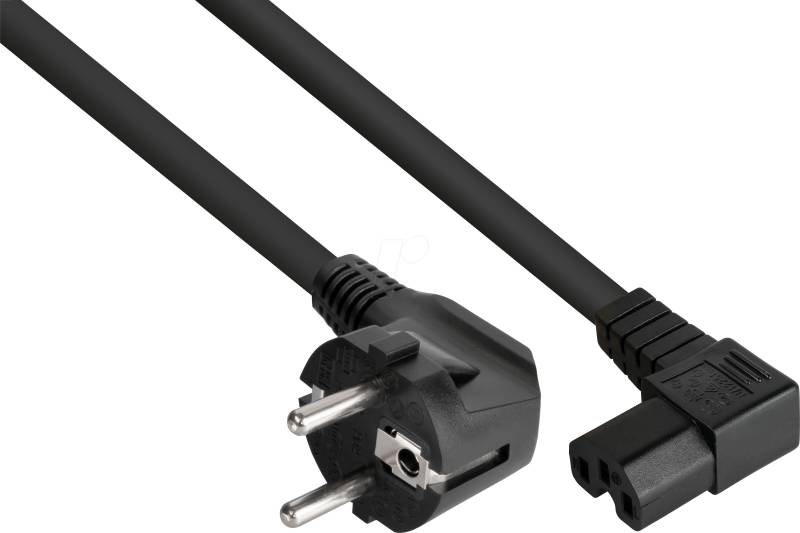 KM SK0151-S010 - Netzkabel Schutzkontakt-Stecker Typ E+F, Buchse C15, 1m von KABELMEISTER