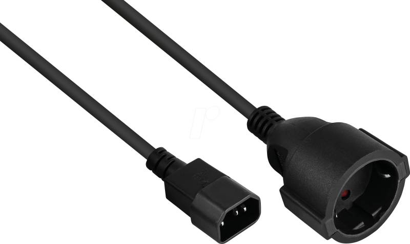 KM SK1402-S005 - Netzkabel / Adapter, Stecker C14 an Buchse Typ F, schwarz, 0,5 m von KABELMEISTER