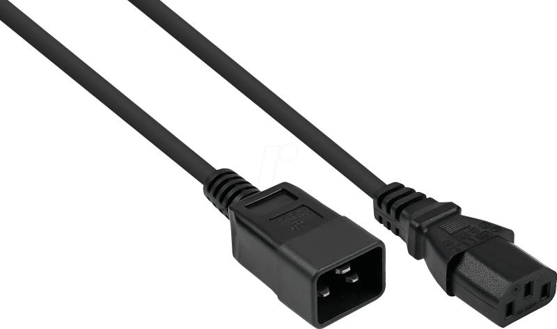 KM SK2030-S020 - Kaltgeräteverlängerung Kaltgeräte-Stecker C20 an Buchse C13, 2m von KABELMEISTER