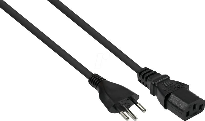 KM SK6030-S018 - Netzkabel Schweiz Netz-Stecker Typ J, Buchse C13, schwarz, 1,8m von KABELMEISTER
