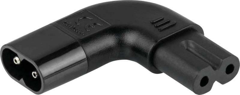 KM SKA-0871S - Netzadapter, C8 auf C7, abgewinkelt, schwarz von KABELMEISTER