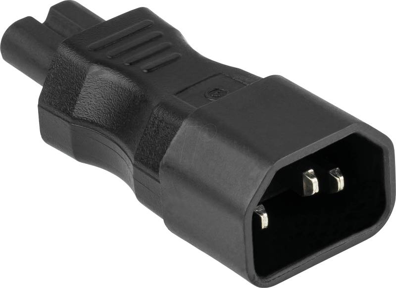 KM SKA-1470S - Netzadapter, Stecker C14 auf Buchse C7, gerade, schwarz von KABELMEISTER