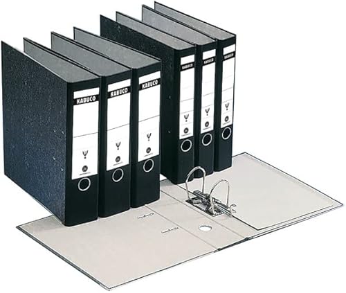 Ordner DIN A4 Standard 50 mm, Deckblatt, Griffloch, Kantenschutz, schwarz von KABUCO
