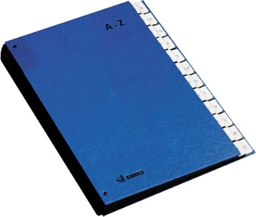 Pultordner, A4, Tabe A - Z, 24 Fächer, 3 Sichtlöcher, 265mm breit, blau von KABUCO