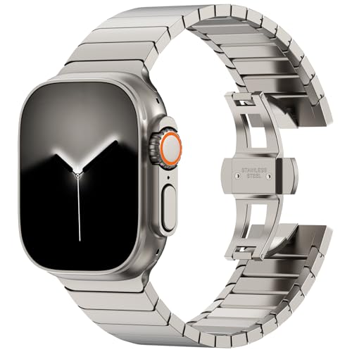 KADES 49mm 46mm 45mm 44mm 42mm(Series 3) für Apple Watch ultra 2 Armband,24mm verbreitertes Design Metall armband Ersatzarmband für Apple Watch Ultra 2/Ultra,Series 10/9/8/7/6/5/4/3/2/1,Titan von KADES