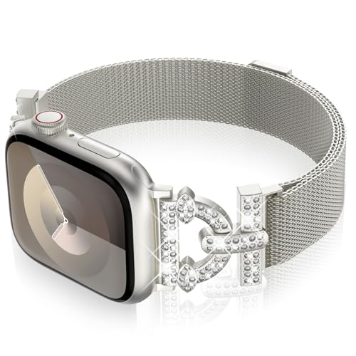 KADES 42mm(series 10) 41mm 40mm 38mm für Apple Watch Armband für damen,Magnetisches milanese armband Edelstahl Ersatzarmband für Apple Watch series 10/9/8/7/6/5/4/3/2/1/SE,Sternenlicht von KADES