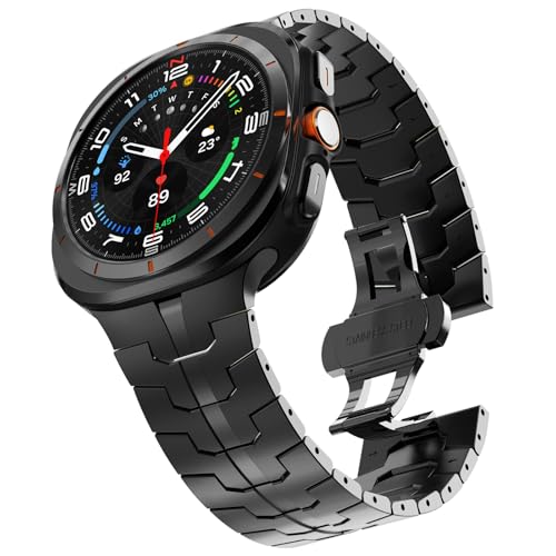 KADES Metall Gliederarmband Ersatzarmband Kompatibel mit Samsung Galaxy Watch Ultra 47mm(2024),Schwarz von KADES
