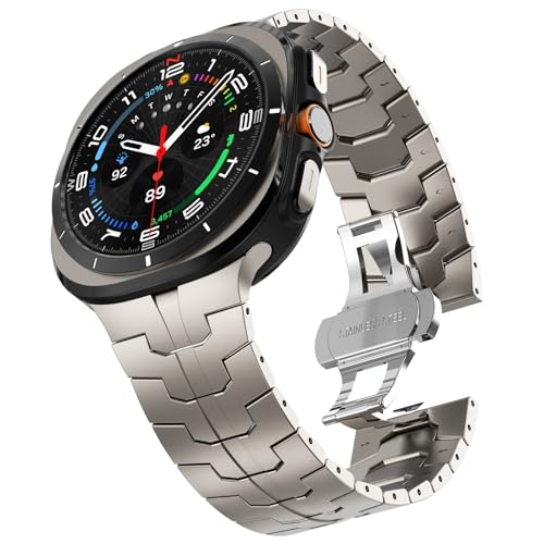 KADES Metall Gliederarmband Ersatzarmband Kompatibel mit Samsung Galaxy Watch Ultra 47mm(2024),Titan von KADES