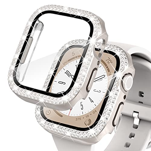 KADES Schutzhülle mit integriertem Displayschutz für Apple Watch 44 mm, iWatch Serie SE SE2022 6 5 4 (44 mm, Starlight) von KADES