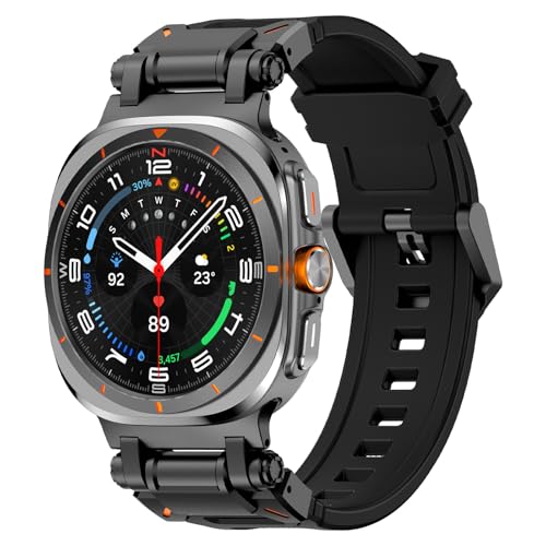 KADES kompatibel mit Samsung Galaxy Watch Ultra Armband, Damen Herren Sportarmband Silikon Ersatzarmband für Samsung Galaxy Watch Ultra 47mm, Schwarz/Schwarz KADES kompatibel mit Samsung Galaxy Watch Ultra Armband, Damen Herren Sportarmband Silikon Ersatzarmband für Samsung Galaxy Watch Ultra 47mm, Schwarz/Schwarz von KADES