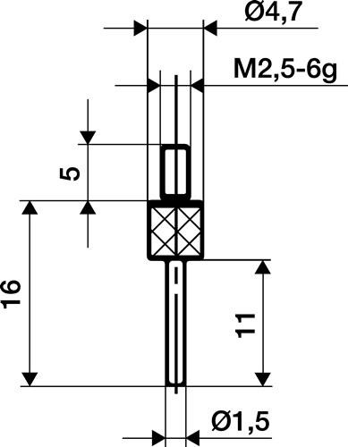 KÄfer Messeins.D.1,5mm L.11mm Stift M2,5 STA z.Messuhren 62012 KÄfer Messeins.D.1,5mm L.11mm Stift M2,5 STA z.Messuhren 62012 von KÄfer
