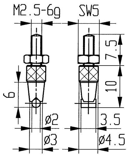 KÄfer Messeins.D.2mm horiz.Zyl.M2,5 STA z.Messuhren 62074 KÄfer Messeins.D.2mm horiz.Zyl.M2,5 STA z.Messuhren 62074 von KÄfer
