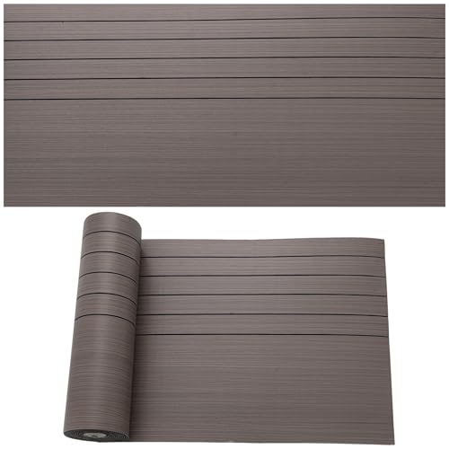 Selbstklebende Holzoptik Vinylboden, 2,8mm Verdickter PVC Bodenbelag, Vinyl-Fußböden Bodenfliesen Wasserfest, Langlebig Vielseitig Einsetzbar, 40x300cm (Dunkelbraun mit Halbstreifen) von KAHCOP