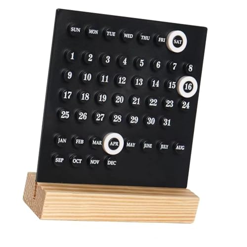 Acrylholz Permanentkalender Mit Kompaktem Design Monat Woche Datum Display Für Home Office Desk Oder Kleine Fläche von KAHDGSS