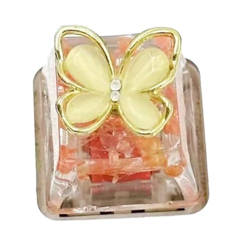 Dekorative Schmetterling Blume Mechanische Tastatur Tastenkappe Epoxidharz Einzigartig Drehbar mit Hintergrundbeleuchtung für Gamer Dekorative Schmetterling Blume Mechanische Tastatur Tastenkappe Epoxidharz Einzigartig Drehbar mit Hintergrundbeleuchtung für Gamer von KAHDGSS