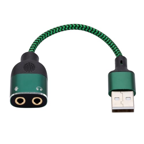 Hochwertiger USB-Soundadapter mit 3,5-mm-Stereo-Headsets und Mikrofonanschluss für Gaming und Chatten, einfach zu transportierender USB-Adapter Hochwertiger USB-Soundadapter mit 3,5-mm-Stereo-Headsets und Mikrofonanschluss für Gaming und Chatten, einfach zu transportierender USB-Adapter von KAHDGSS