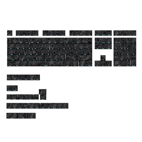 KAHDGSS 136 Stück linegeschnitzte Tastenkappen, seitliche Gravuren für mechanische Tastatur-Upgrades für Gamer und Schreibkräfte von KAHDGSS