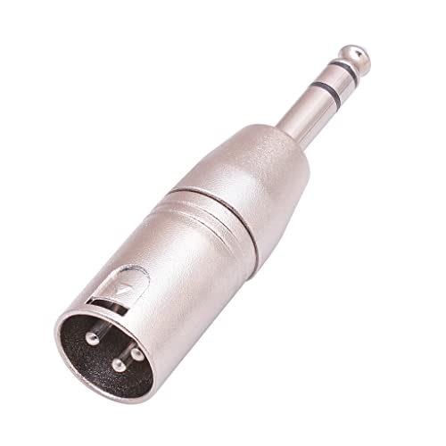KAHDGSS 6,35-mm-Stecker auf 3-poligen XLR-Stecker, Audio-Adapter, silberfarben, Schnittstellenübertragungsanschluss für elektronische Orgel KAHDGSS 6,35-mm-Stecker auf 3-poligen XLR-Stecker, Audio-Adapter, silberfarben, Schnittstellenübertragungsanschluss für elektronische Orgel von KAHDGSS