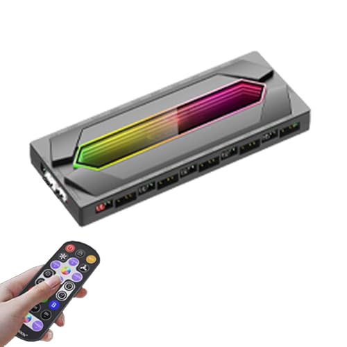 KAHDGSS ARGB Hubs ARGB Splitter mit Netzteilkabel ARGB Gehäuse Lüfterhubs ARGB Controller für PC-Gehäuse-Zubehör von KAHDGSS