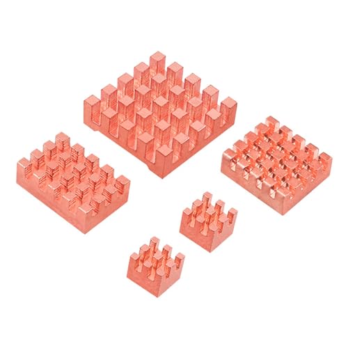 KAHDGSS Kupfer Kühlkörper Aluminium Wärmekühlkörper Passives Kühlkissen Mit Selbstklebenden 5pcs Kühler Für RPI 5 von KAHDGSS