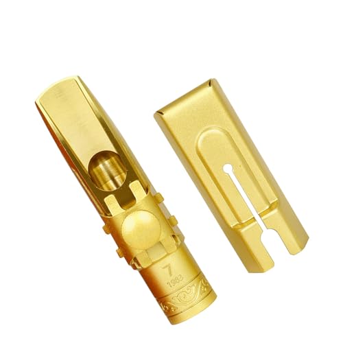 Professionelles Saxophon-Mundstück, Größe 5/6/7/8/9, Messing-Metall, Eb-Saxophon-Mundstücke mit Kappen und Blattschrauben Professionelles Saxophon-Mundstück, Größe 5/6/7/8/9, Messing-Metall, Eb-Saxophon-Mundstücke mit Kappen und Blattschrauben von KAHDGSS