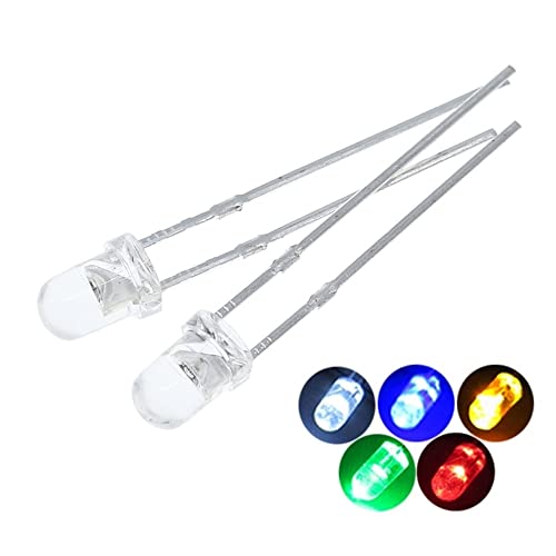 F3 Ultra Bright 3MM Round Water Clear Grün/Gelb/Blau/Weiß/Rot LED-Licht-Lampe Emitting Diode Dides Kit electronic diode (Color : 100pcs Red) von KAHPNTHQ