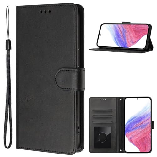 KAIDON PU Leder Schutzhülle für Galaxy A06 4G/5G - Produktmodell PT08-1 (Schwarz) von KAIDON