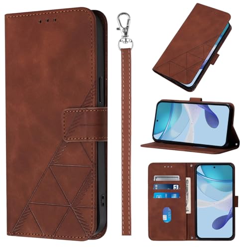 KAIDON PU Leder Schutzhülle für Galaxy A55 5G - Produktmodell PT03-2 (Braun) von KAIDON