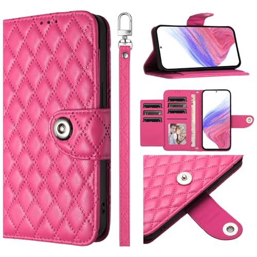 KAIDON PU Leder Schutzhülle für Galaxy A55 5G - Produktmodell PT06-1 (Rose) von KAIDON