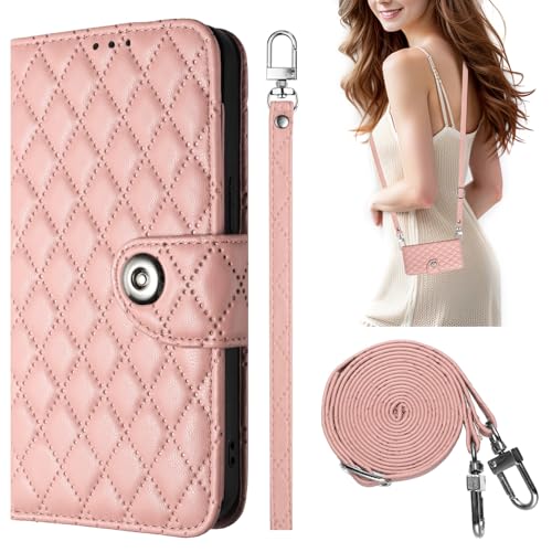 KAIDON PU Leder Schutzhülle für Galaxy A55 5G - Produktmodell PT06-2 (Rose Pink) von KAIDON