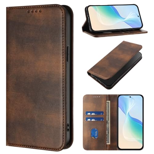 KAIDON PU Leder Schutzhülle für Galaxy A55 5G - Produktmodell PT15-1 (Braun) von KAIDON