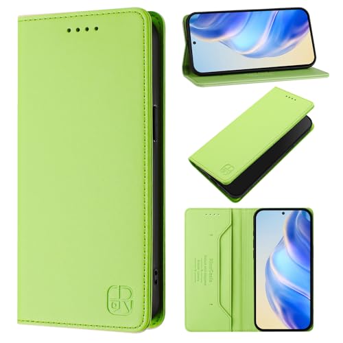 KAIDON PU Leder Schutzhülle für Galaxy A55 5G - Produktmodell RC01-1 (Grasgrün) von KAIDON
