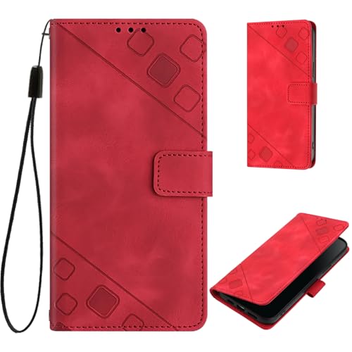 KAIDON PU Leder Schutzhülle für Galaxy A56 5G - Produktmodell PT05-1 (Rot) von KAIDON