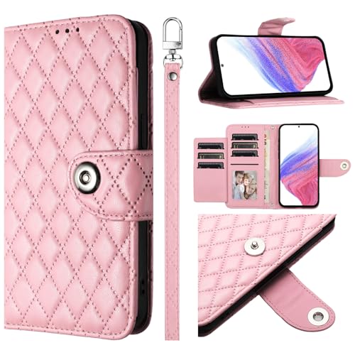 KAIDON PU Leder Schutzhülle für Galaxy S24 FE - Produktmodell PT06-1 (Rosa) von KAIDON