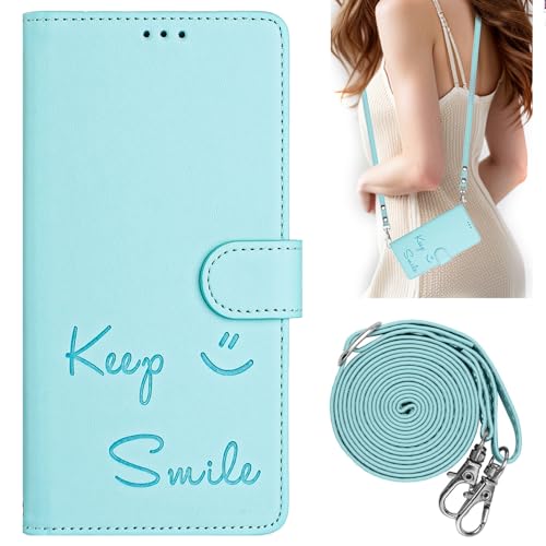 KAIDON PU Leder Schutzhülle für Galaxy S25+ (S25 Plus) - Produktmodell PT10-3 (Mintgrün) von KAIDON