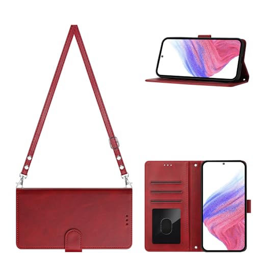 KAIDON PU Leder Schutzhülle für Galaxy S25 Edge - Produktmodell PT08-3 (Rot) von KAIDON