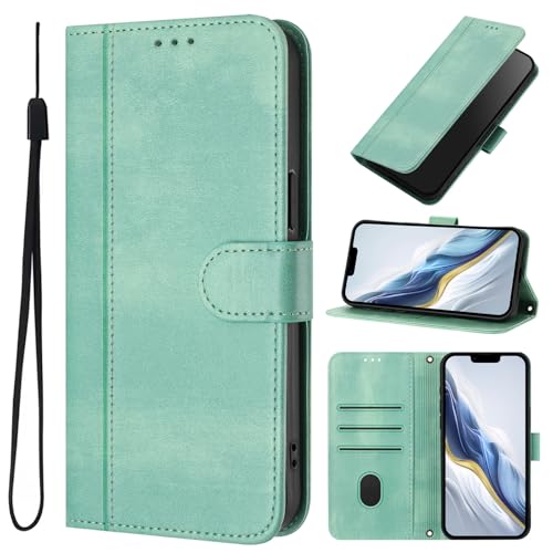 KAIDON PU Leder Schutzhülle für iPhone 16e - Produktmodell PT16-1 (Mintgrün) von KAIDON