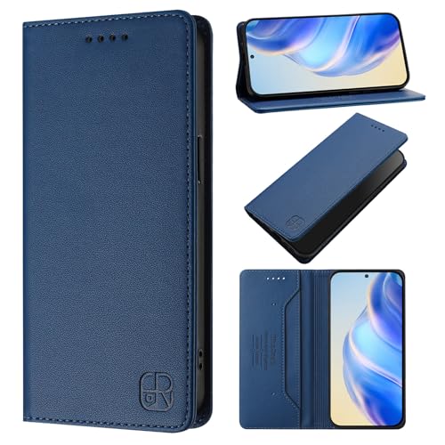 KAIDON PU Leder Schutzhülle für iPhone 16e - Produktmodell RC01-1 (Dunkelblau) von KAIDON