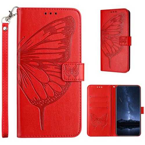 KAIDON Schutzhülle aus PU-Leder für Galaxy A06 4G/5G - Produktmodell PT02-2 (Rot) von KAIDON