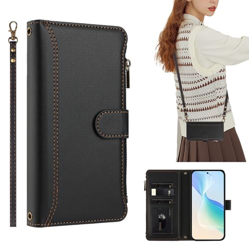 KAIDON Schutzhülle aus PU-Leder für Galaxy A55 5G - Produktmodell PT17-2 (Schwarz) von KAIDON