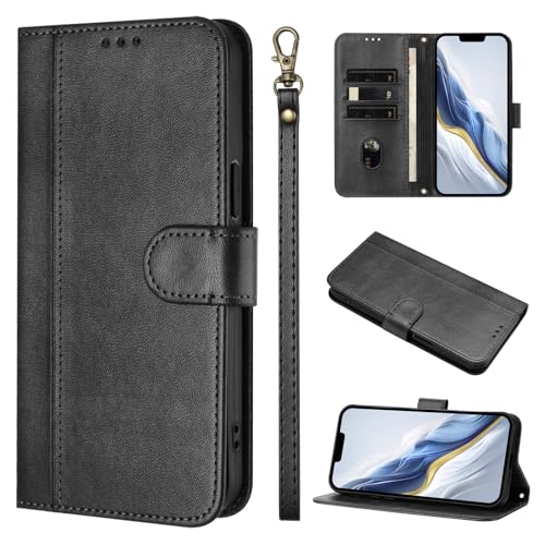 KAIDON Schutzhülle aus PU-Leder für Galaxy S25 Edge - Produktmodell PT16-2 (Schwarz) von KAIDON