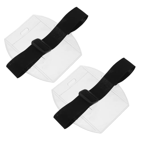 KAILIKETIY 1 Paar Armband Badge Halter Mit Schwarz Einstellbarem Elastischen Armband Sicheres Plastisches Display Von Arbeitsausweis Ski -pass -liftticket Und Mehr von KAILIKETIY