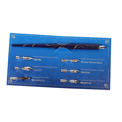KAILIKETIY 1Satz Kalligraphie Dip Pen Set mit Holzgriff Stift und Austauschbare Federn Marmor Anfänger und für Familie Hochwertige von KAILIKETIY