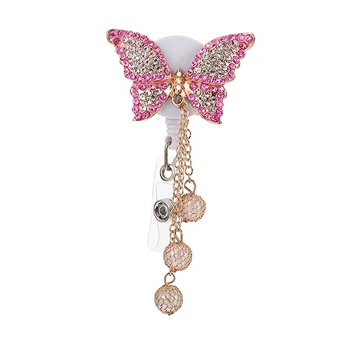 KAILIKETIY 1Stück Einziehbarer Id Halter Mit Abzeichenclip Exquisites Design Mit Schmetterling Pendeln Für Offiziere Und Täglichen Gebrauch von KAILIKETIY