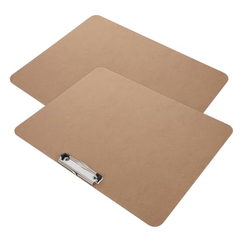KAILIKETIY 2 Stück Gürtelclip-Schreibblock Zwischenablage für Auftragnehmer Künstlerhand-Zeichenbrett Skizzieren von Vorräten Ziehklemmen Zeichen-Malbrett MDF und Edelstahl Light Brown von KAILIKETIY
