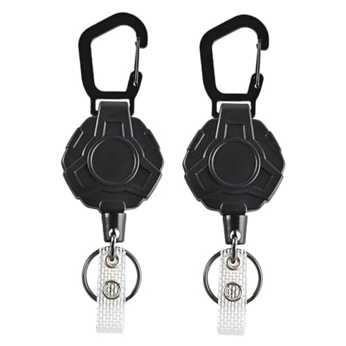 KAILIKETIY 2Stücke Einziehbarer Schlüsselanhänger Flexibler Schlüsselschnalle mit Karabiner für Outdoor Aktivitäten Sicheres Schlüsselmanagement und Verlust Funktion von KAILIKETIY