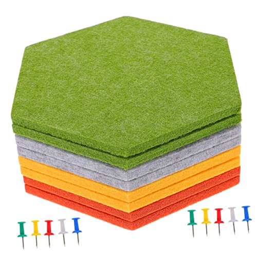 KAILIKETIY 8Stücke Sechseckige Filz Pinnwand Selbstklebend Mit Pushpins Dekorative Wandtafel Für Büro Und Zuhause Für Notizen Fotos Und Kreative Gestaltung von KAILIKETIY