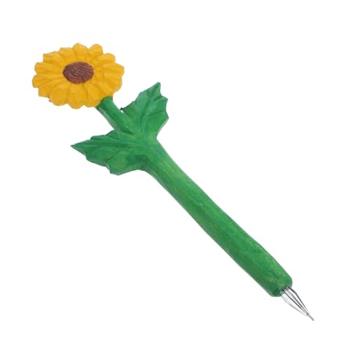 KAILIKETIY Sonnenblumenstift Schreibwaren Für Frauen Stifte Vintage Pen Sonnenblumen-schreibtischdekoration Schreibstift Blumenstifte Fürs Büro Stifte Ästhetisch Stiftblume Holz Yellow von KAILIKETIY