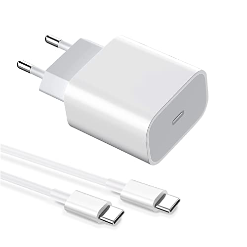 20W USB‑C Power Adapter, Schnellladegerät mit 2M USB C to C Ladekabel für iPhone 15/15 Pro /15 Pro Max/15 Puls/iPad Pro 12.9/11 inch 2022/2020/2018, iPad Air 4th, Samsung S24/S23, Typ C Ladegerät von KAIMENGLONG